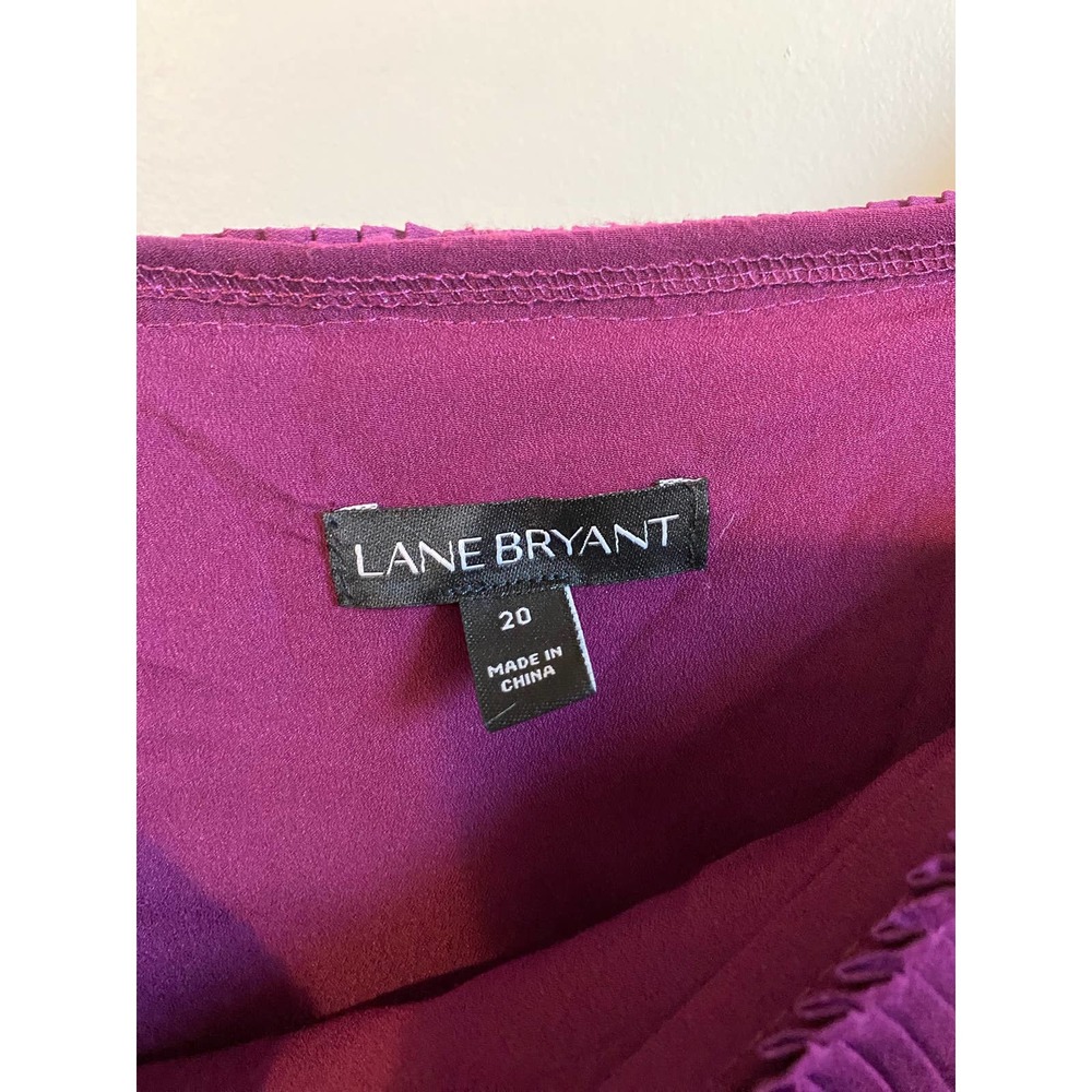 Lane Bryant purple cold shoulder ruffle lace up sleeve size 20 - Picture 8 of 9